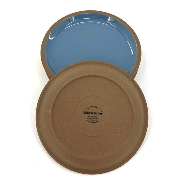 W.R. Midwinter Ltd blue table to oven stoneware 8” salad plates. - Picture 2 of 4